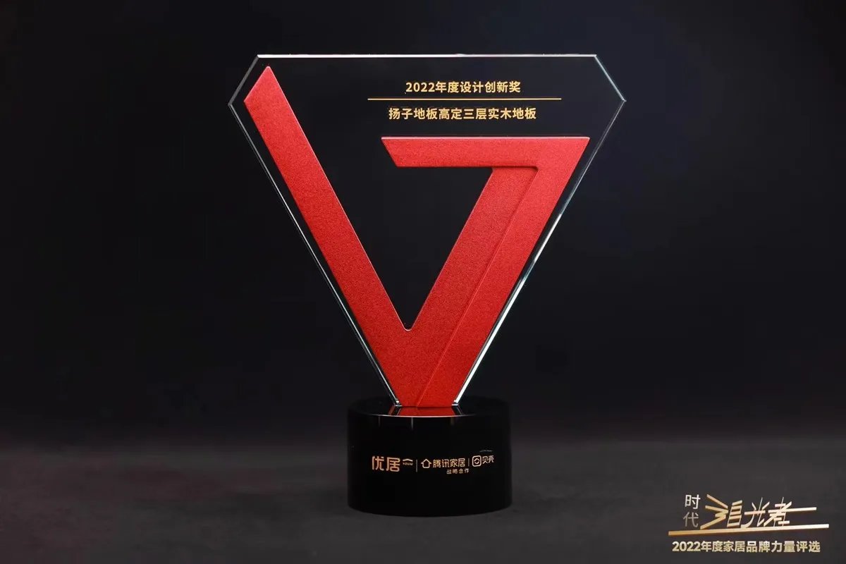 扬子地板2022 年度设计创新奖证书